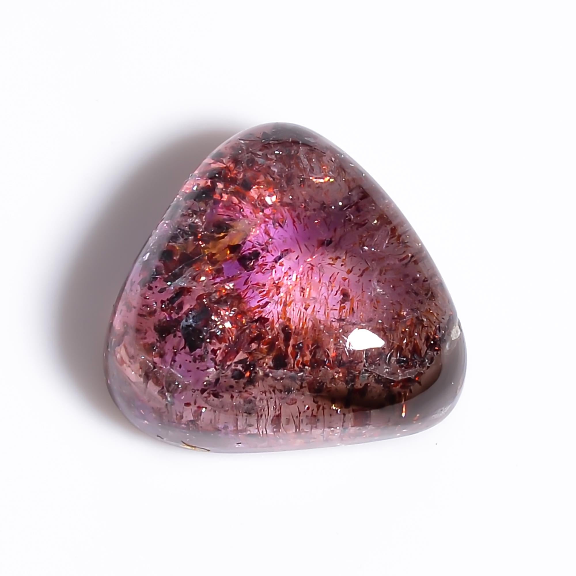 elestial quartz trillion shape cabochon loose gemstone